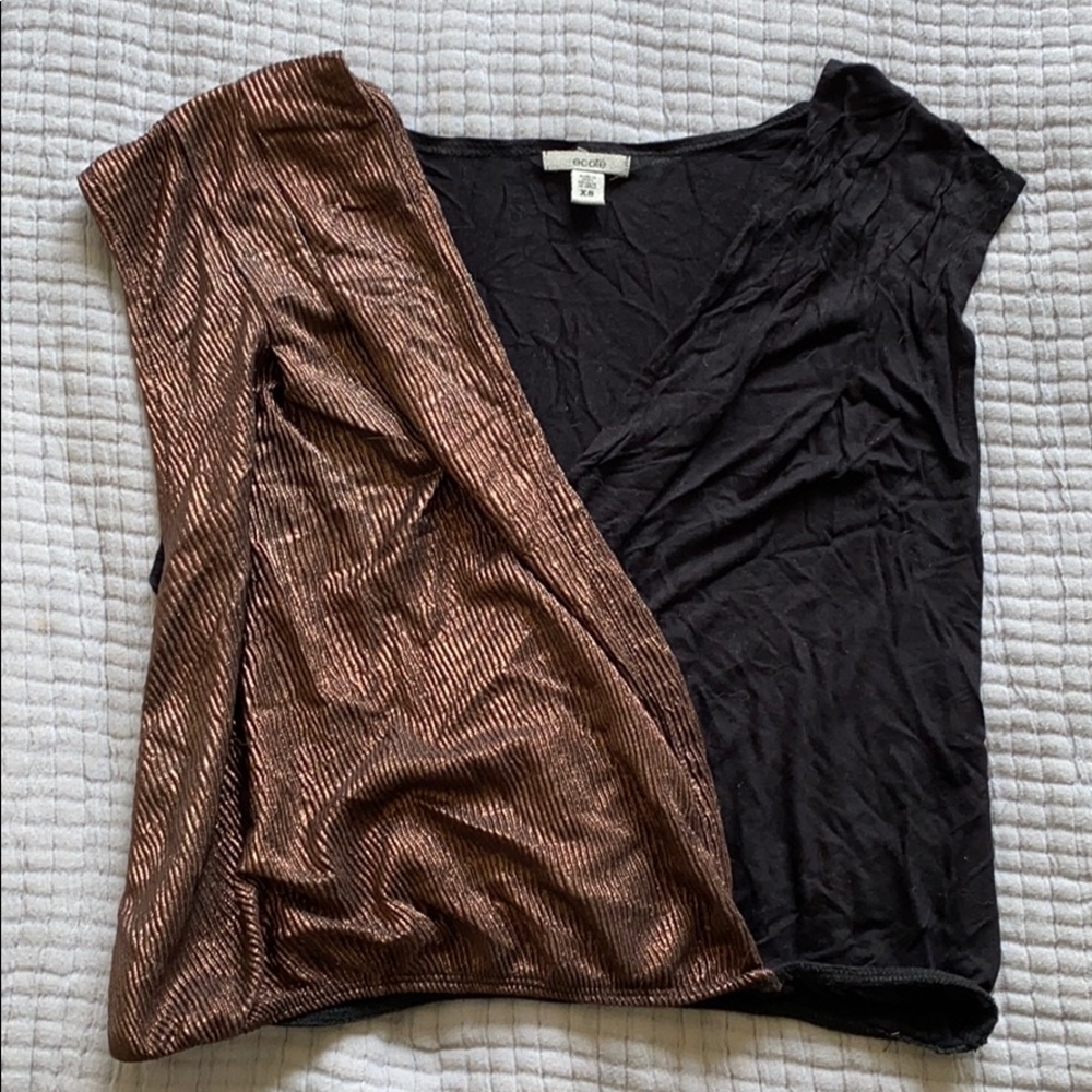 Ecoté Copper and Black “Wrap” Top Size XS